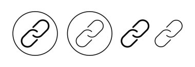 Web ve mobil uygulama için bağlantı simgesi vektörü. Hiper bağlantı zinciri işareti ve sembolü
