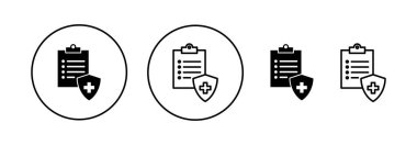 Web ve mobil uygulama için tıbbi sigorta ikonu vektörü. Sağlık sigortası ve sembol