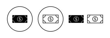 Web ve mobil uygulama için para simgesi vektörü. Para işareti ve sembol