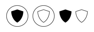 Web ve mobil uygulama için kalkan simgesi vektörü. Koruma ikonu. Güvenlik işareti ve sembol