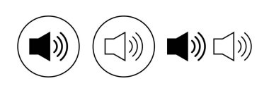 Web ve mobil uygulama için ikon vektörü. Ses düzeyi ve sembol. Hoparlör ikonu. ses sembolü
