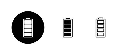 Batarya simgeleri ayarlandı. Şarj işareti. pil şarj seviyesi