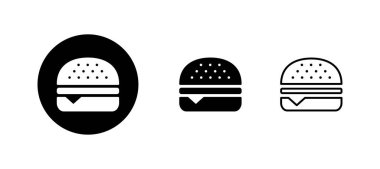 Burger ikonları hazır. Hamburger ve sembol. hamburger