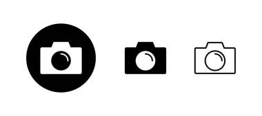 Kamera simgeleri ayarlandı. Fotoğraf makinesi işareti ve sembol. fotoğrafçılık simgesi.