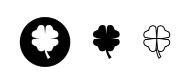 Yonca simgeleri ayarlandı. Yonca işareti ve sembol. dört yapraklı yonca simgesi.