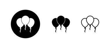 Balon simgeleri ayarlandı. Parti balonu işareti ve sembolü