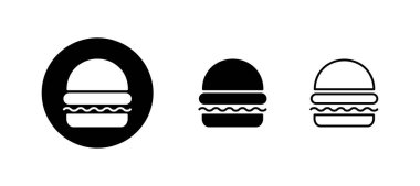 Burger ikonları hazır. Hamburger ve sembol. hamburger