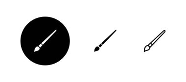 Boya simgeleri ayarlandı. Boya fırçası işareti ve sembol. boyama silindiri vektörü