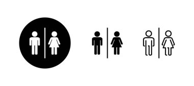Tuvalet simgeleri hazır. Kızlar ve erkekler tuvaletleri imzalar ve simgeler. Banyo tabelası. wc, tuvalet