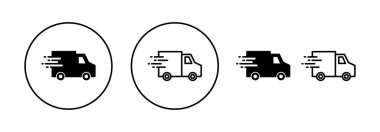 Delivery truck icon vector for web and mobile app. Delivery truck sign and symbol. Shipping fast delivery icon