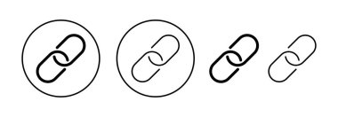 Web ve mobil uygulama için bağlantı simgesi vektörü. Hiper bağlantı zinciri işareti ve sembolü