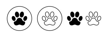 Web ve mobil uygulama için Paw simgesi vektörü. Pençe izi ve sembol. köpek ya da kedi pençesi