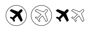 Web ve mobil uygulama için düzlem simgesi vektörü. Uçak işareti ve sembol. Uçuş taşıma sembolü. Seyahat işareti. uçak.
