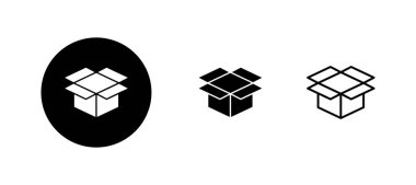 Kutu simgeleri ayarlandı. kutu işareti ve sembol, paket, paket