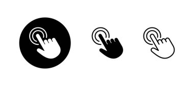 El tıklama simgeleri ayarlandı. İşaret ve sembol. el imleç simgesi