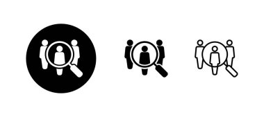 Kiralama simgeleri ayarlandı. Arama işi boşluk işareti ve sembol. İnsan kaynakları konsepti. İşe alım.