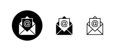 Posta simgeleri ayarlandı. e-posta işareti ve sembol. E- posta simgesi. Zarf simgesi