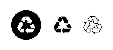 Geri dönüşüm simgeleri ayarlandı. Geri dönüşüm işareti ve sembolü.