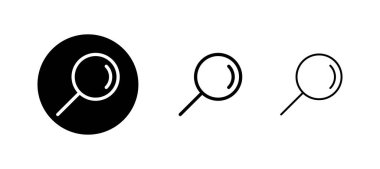 Arama simgeleri ayarlandı. Büyüteç işareti ve sembolü ara