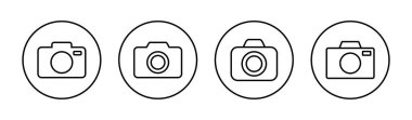 Kamera simgeleri ayarlandı. Fotoğraf makinesi işareti ve sembol. fotoğrafçılık simgesi.