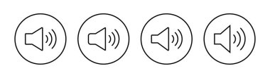 Hoparlör simgeleri hazır. Ses düzeyi ve sembol. Hoparlör ikonu. ses sembolü