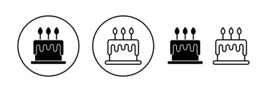 Cake icon vector for web and mobile app. Cake sign and symbol. Birthday cake icon
