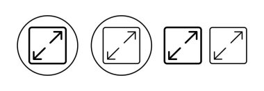 Fullscreen Icon vector for web and mobile app. Expand to full screen sign and symbol. Arrows symbol