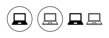 Web ve mobil uygulama için dizüstü bilgisayar simgesi vektörü. bilgisayar işareti ve sembol