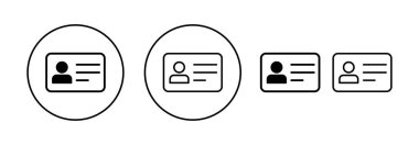 Web ve mobil uygulama için lisans simgesi vektörü. Kimlik kartı simgesi. Sürücü ehliyeti, personel kimlik kartı 