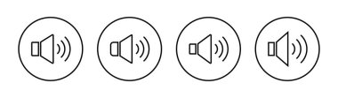 Hoparlör simgeleri hazır. Ses düzeyi ve sembol. Hoparlör ikonu. ses sembolü