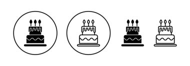 Cake icon vector for web and mobile app. Cake sign and symbol. Birthday cake icon