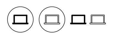 Web ve mobil uygulama için dizüstü bilgisayar simgesi vektörü. bilgisayar işareti ve sembol