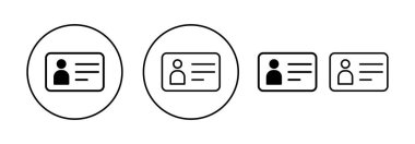 Web ve mobil uygulama için lisans simgesi vektörü. Kimlik kartı simgesi. Sürücü ehliyeti, personel kimlik kartı 