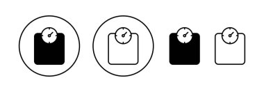 Web ve mobil uygulama için simge vektörünü ölçeklendirir. Ağırlık ölçeği işareti ve simgesi