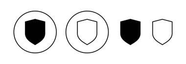 Web ve mobil uygulama için kalkan simgesi vektörü. Koruma ikonu. Güvenlik işareti ve sembol