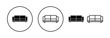 Web ve mobil uygulama için kanepe simgesi vektörü. Kanepe işareti ve sembol. mobilya simgesi