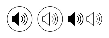 Web ve mobil uygulama için ikon vektörü. Ses düzeyi ve sembol. Hoparlör ikonu. ses sembolü