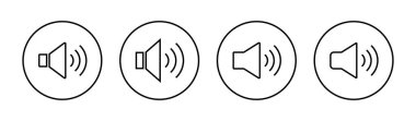 Hoparlör simgeleri hazır. Ses düzeyi ve sembol. Hoparlör ikonu. ses sembolü