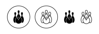 Bowling icon vector for web and mobile app. bowling ball and pin sign and symbol.