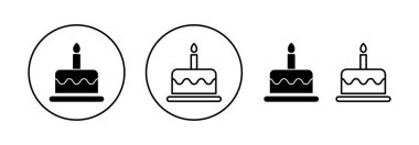 Cake icon vector for web and mobile app. Cake sign and symbol. Birthday cake icon