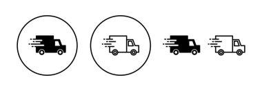 Delivery truck icon vector for web and mobile app. Delivery truck sign and symbol. Shipping fast delivery icon