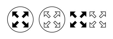 Fullscreen Icon vector for web and mobile app. Expand to full screen sign and symbol. Arrows symbol