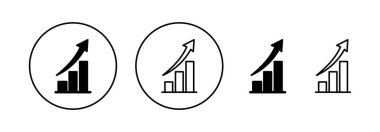 Growing graph Icon vector for web and mobile app. Chart sign and symbol. diagram icon