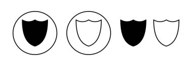 Web ve mobil uygulama için kalkan simgesi vektörü. Koruma ikonu. Güvenlik işareti ve sembol