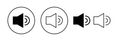 Web ve mobil uygulama için ikon vektörü. Ses düzeyi ve sembol. Hoparlör ikonu. ses sembolü