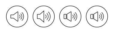 Hoparlör simgeleri hazır. Ses düzeyi ve sembol. Hoparlör ikonu. ses sembolü