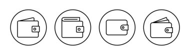 Cüzdan simgeleri hazır. cüzdan işareti ve sembol