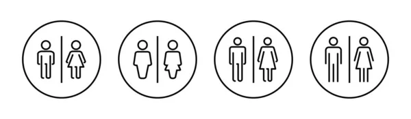 Toilet Iconen Ingesteld Meisjes Jongens Toiletten Teken Symbool Badkamerbord Toilet — Stockvector