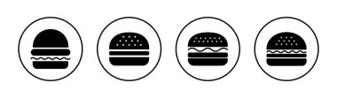 Burger ikonları hazır. Hamburger ve sembol. hamburger