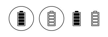 Battery icon vector for web and mobile app. battery charging sign and symbol. battery charge level
